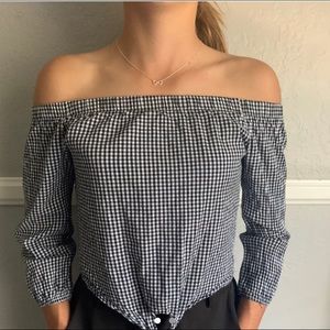 Checkered Off The shoulder top